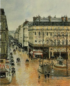  1897 Pintura Art%C3%ADstica - Rue Saint Honore efecto lluvia de la tarde 1897 Camille Pissarro